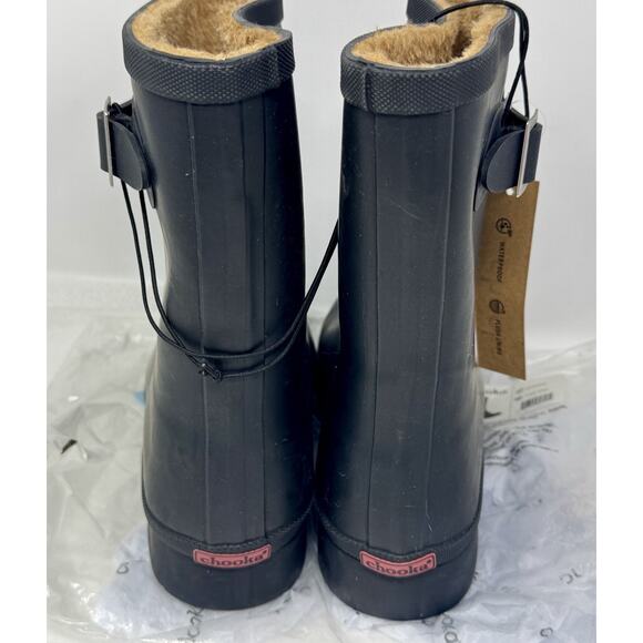 Chooka womens Solid Delridge Mid-Height Rain Boot Black, New In Package - 9